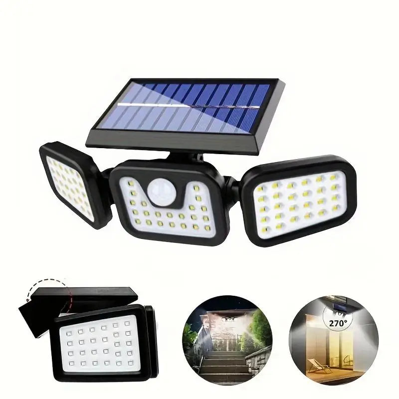 Waterproof Solar Garden Wall Light, 1/2/3 Counts Outdoor Solar Lamp with 3 Lighting Modes, Pathway Light with Motioning Sensor Detector for Garden, Backyard, Solar Garden Lights