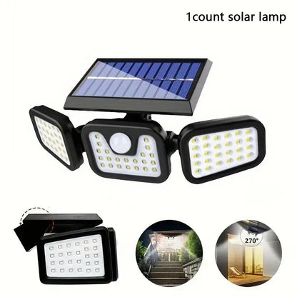 Waterproof Solar Garden Wall Light, 1/2/3 Counts Outdoor Solar Lamp with 3 Lighting Modes, Pathway Light with Motioning Sensor Detector for Garden, Backyard, Solar Garden Lights