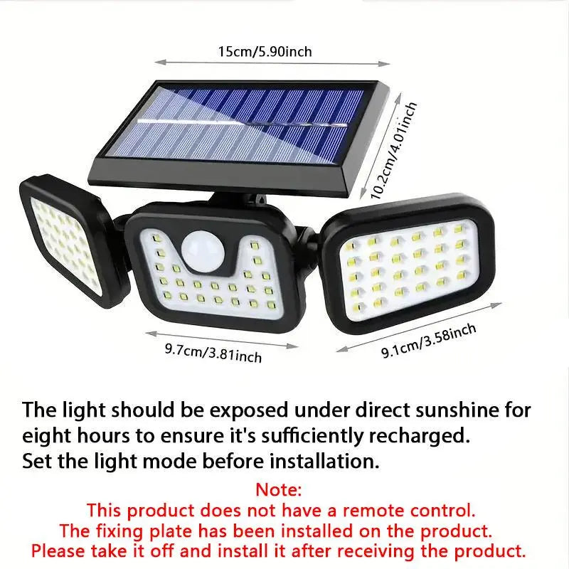 Waterproof Solar Garden Wall Light, 1/2/3 Counts Outdoor Solar Lamp with 3 Lighting Modes, Pathway Light with Motioning Sensor Detector for Garden, Backyard, Solar Garden Lights