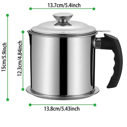 1 Count Modern Kitchen Oil Dispenser with Tray & Lid,Stainless Steel Oil Pot with Filter,Bacon Grease Container, Cooking Oil Can, Kitchenware, Utensils, Kitchen Gadgets